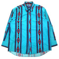 Wrangler anni '80 Camicia western XXL blu cotone fantasia generale fantasia Chimayo indiano MC2411A