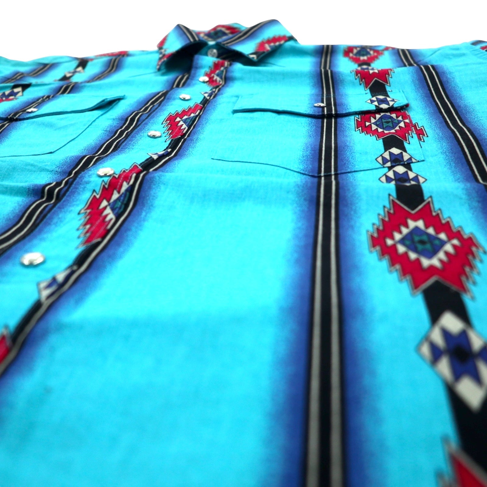 Wrangler anni '80 Camicia western XXL blu cotone fantasia generale fantasia Chimayo indiano MC2411A