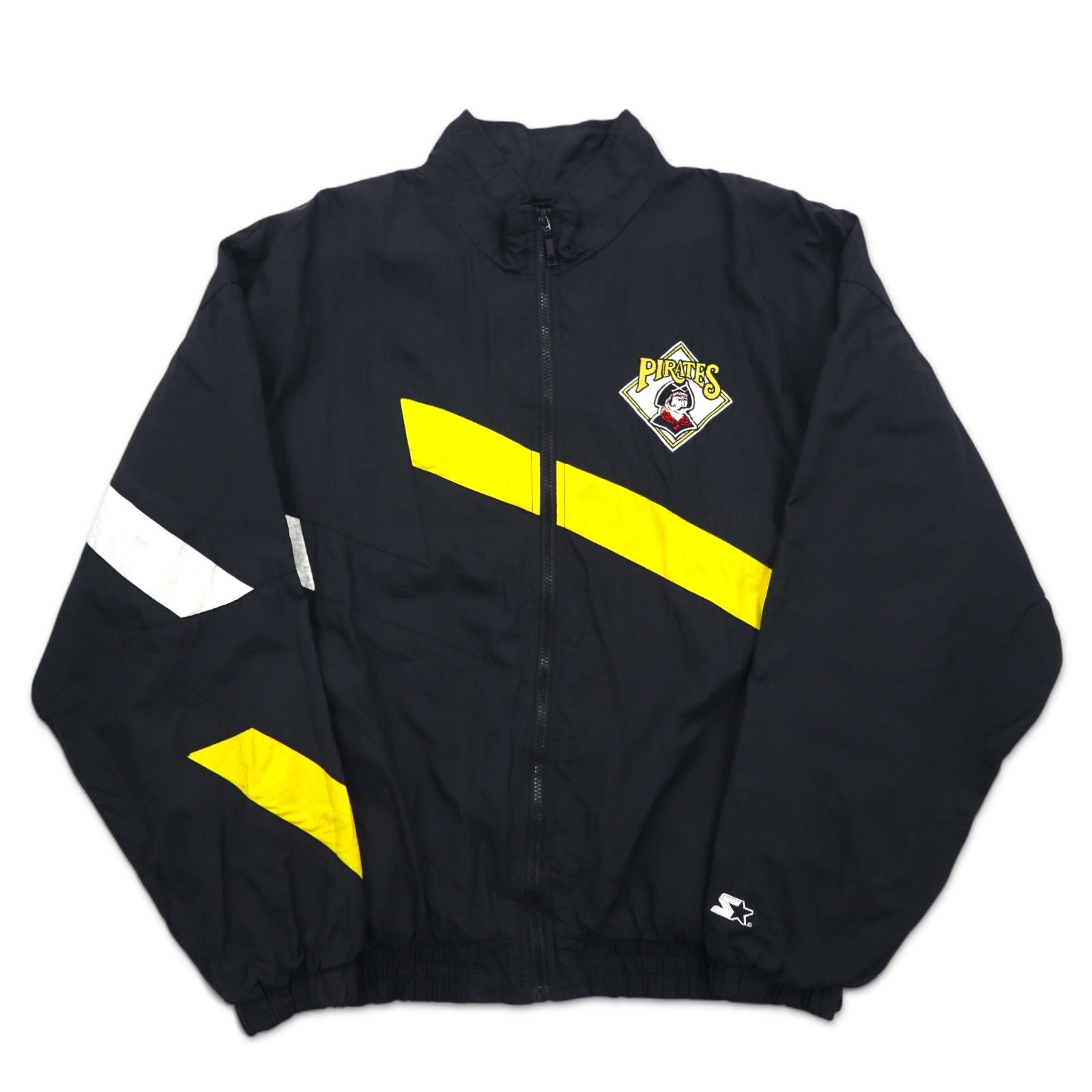 STARTER Anni '90 Giacca in nylon XL Nero Nylon PITTSBURGH PIRATES MLB GENUINE MERCHANDISE