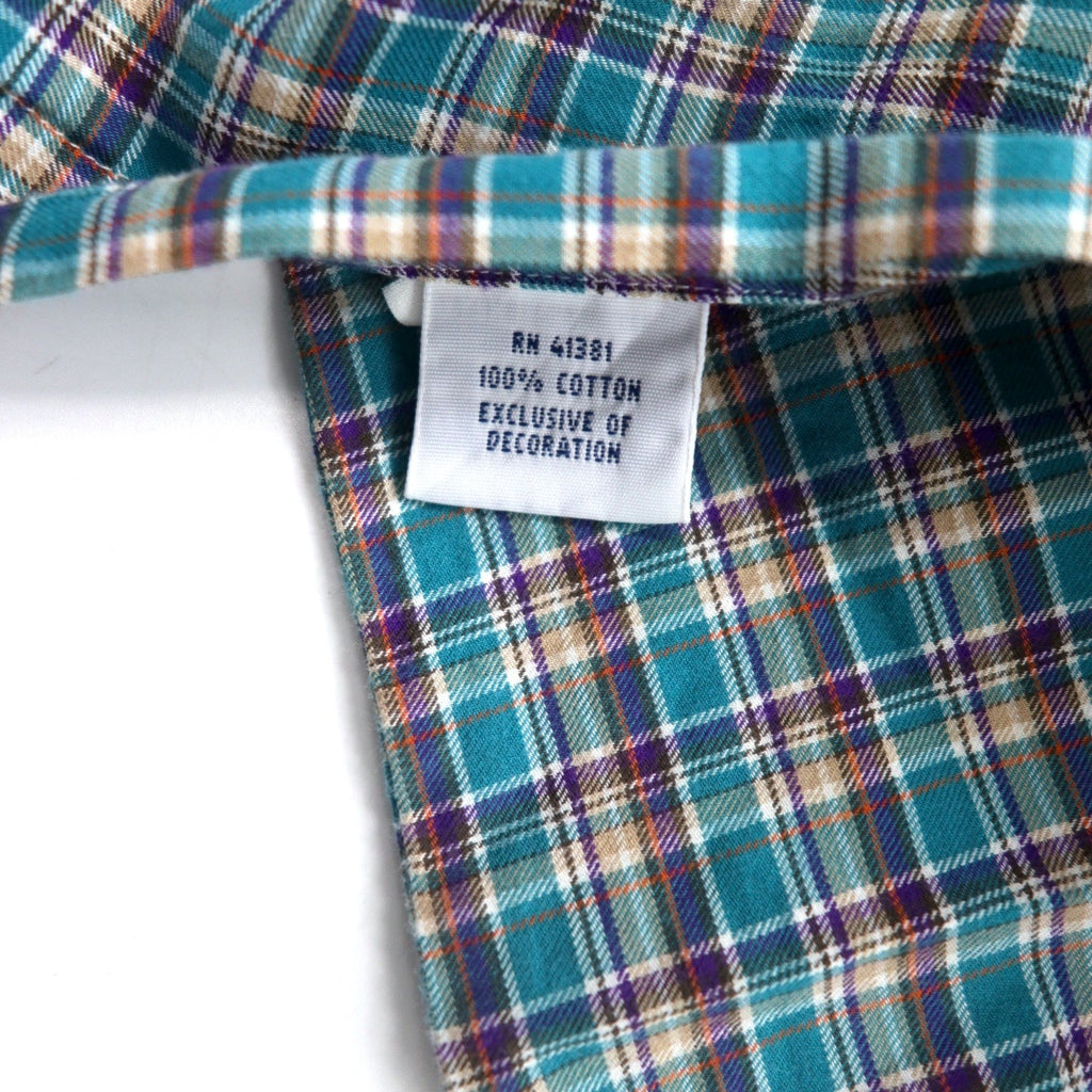 RALPH LAUREN ボタンダウンシャツ L グリーン チェック コットン スモールポニー刺繍 ビッグサイズ