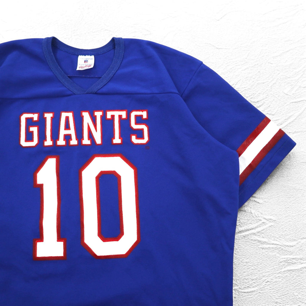 Rawlings anni '90, USA, NFL, maglia da gioco da football, T-shirt XL, blu, GIANTS, numerata