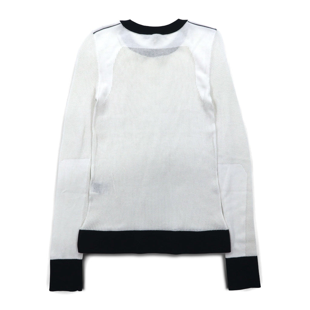 rag & bone / JEAN T-shirt a maniche lunghe in mesh, manica lunga, XS, bianco, cotone, rayon