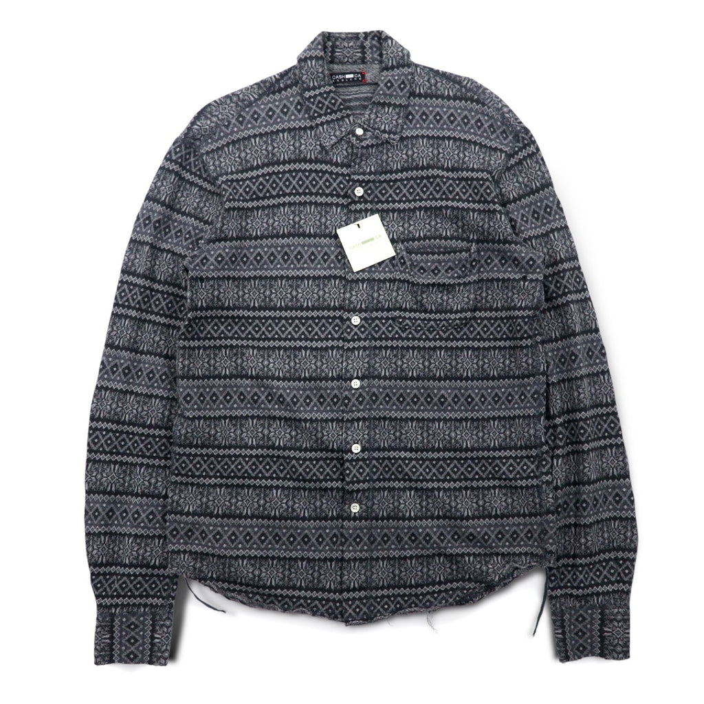 CASH CA カットオフ シャツ M グレー 総柄 ノルディック CAW11-SH0011 日本製