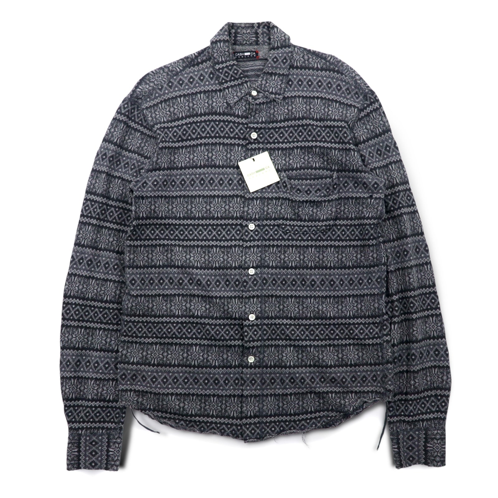 CASH CA Cut-off Shirt M Grigio Fantasia Nordica CAW11-SH0011 Prodotto in Giappone