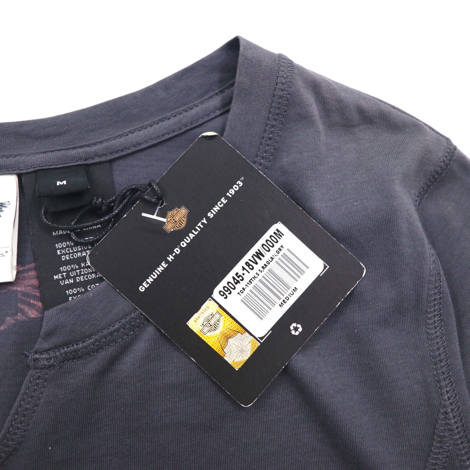 HARLEY DAVIDSON ロゴプリントTシャツ M グレー コットン 115周年記念モデル 未使用品