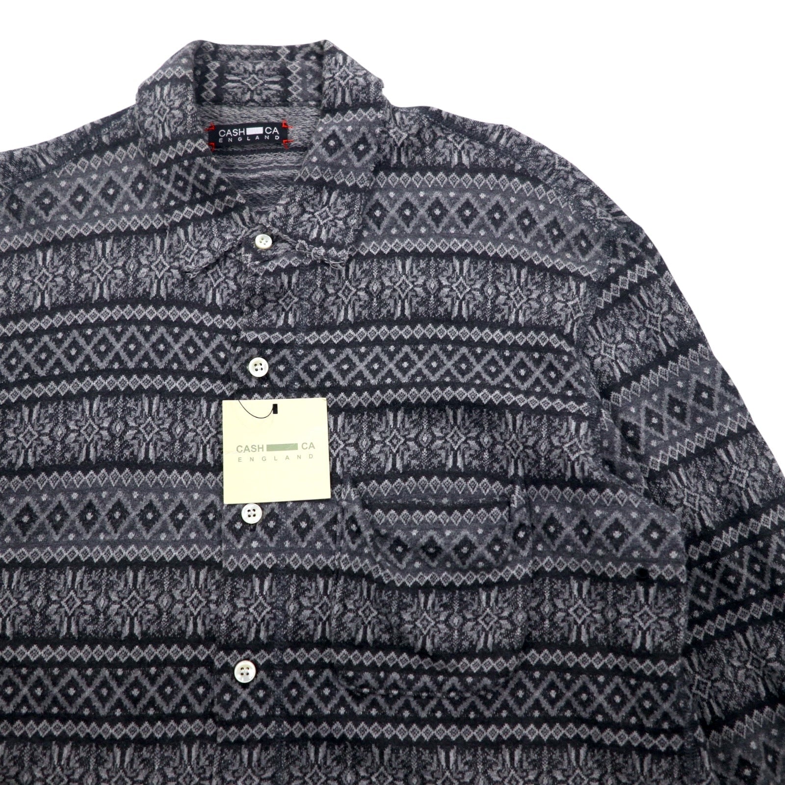 CASH CA Cut-off Shirt M Grigio Fantasia Nordica CAW11-SH0011 Prodotto in Giappone