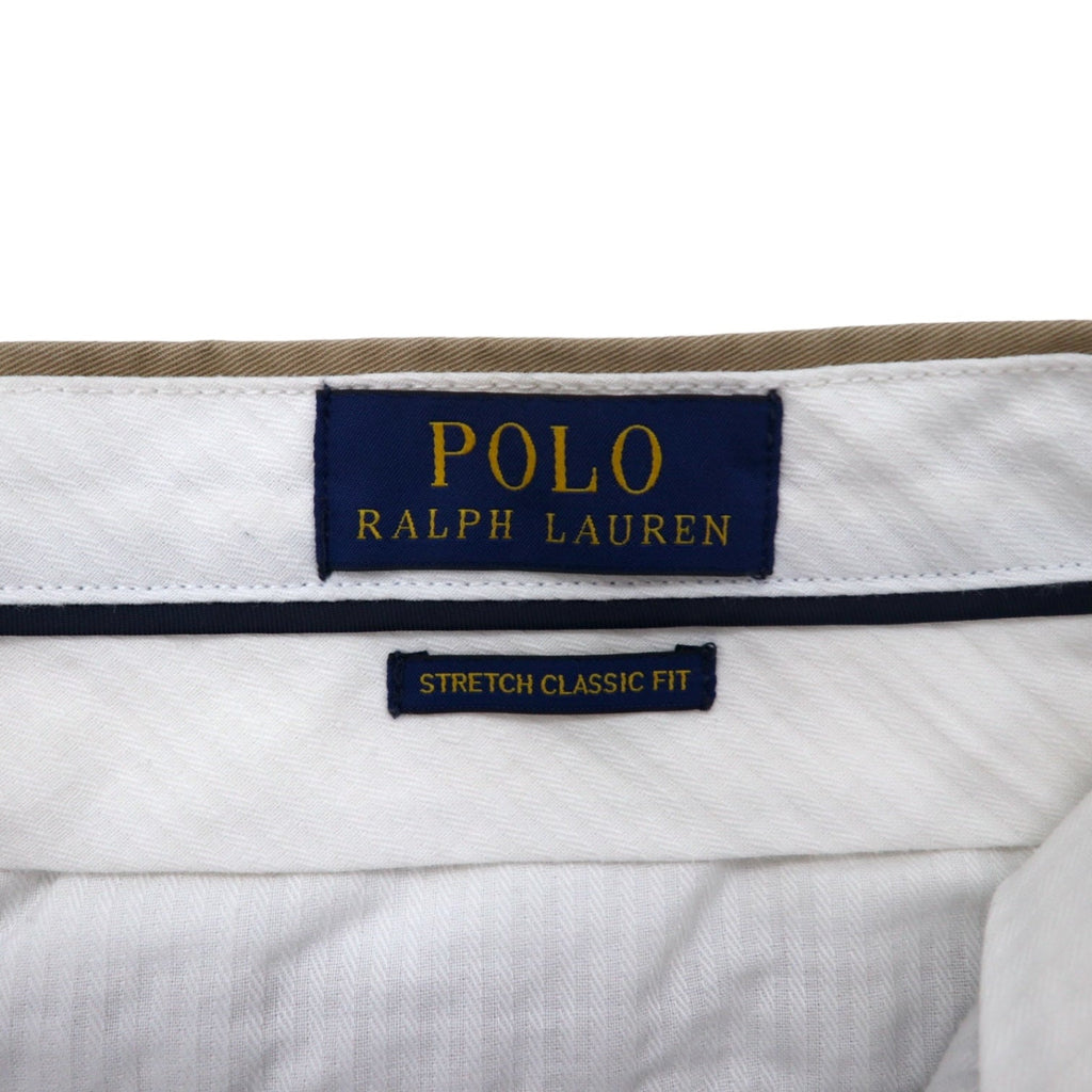 POLO RALPH LAUREN Pantaloni chino classici elasticizzati 33 beige cotone