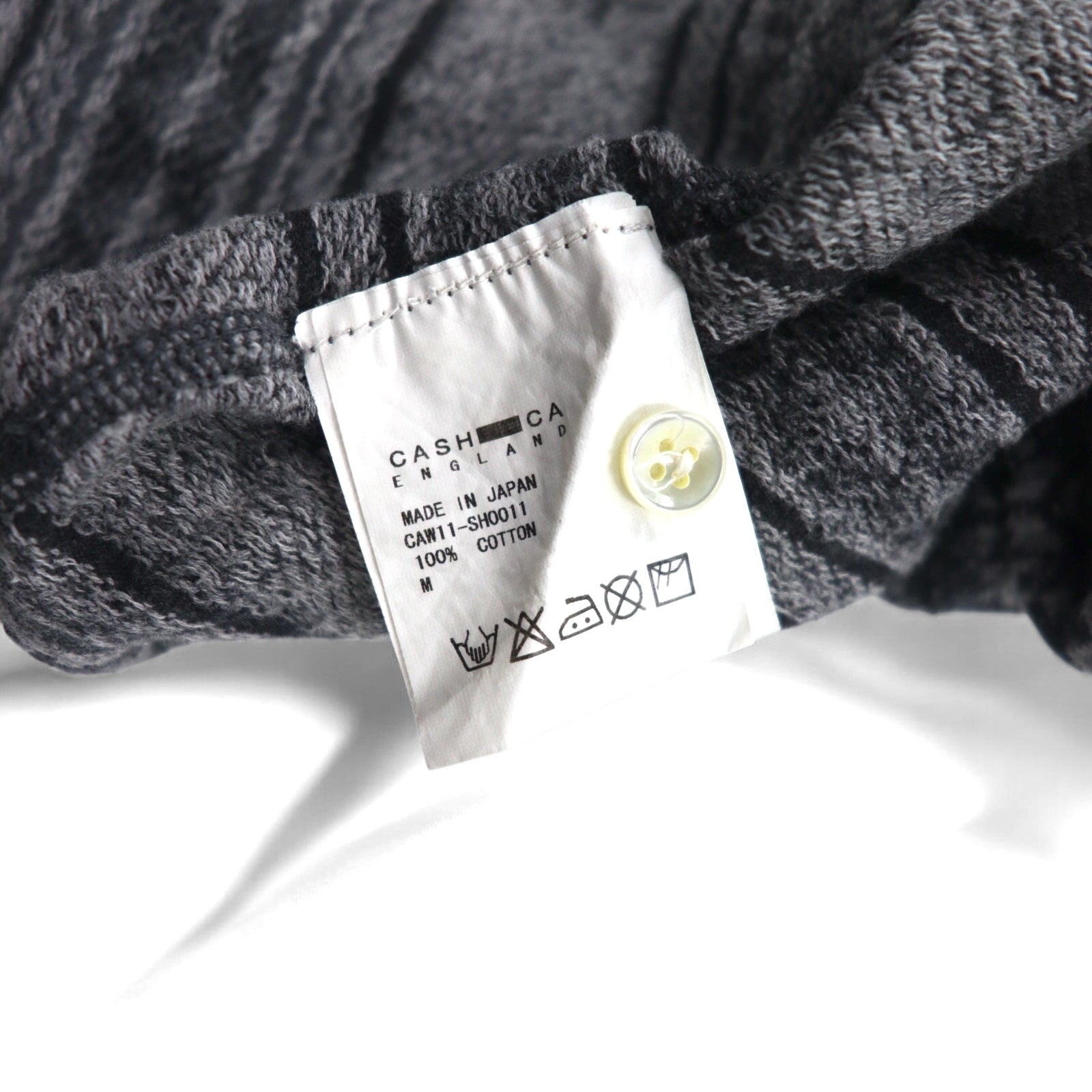 CASH CA Cut-off Shirt M Grigio Fantasia Nordica CAW11-SH0011 Prodotto in Giappone