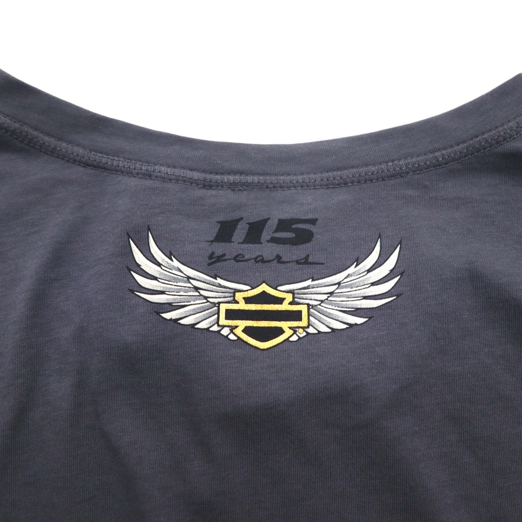 HARLEY DAVIDSON ロゴプリントTシャツ M グレー コットン 115周年記念モデル 未使用品