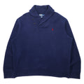 Polo by Ralph Lauren Felpa con collo sciallato XL Blu navy Cotone Ricamo piccolo pony