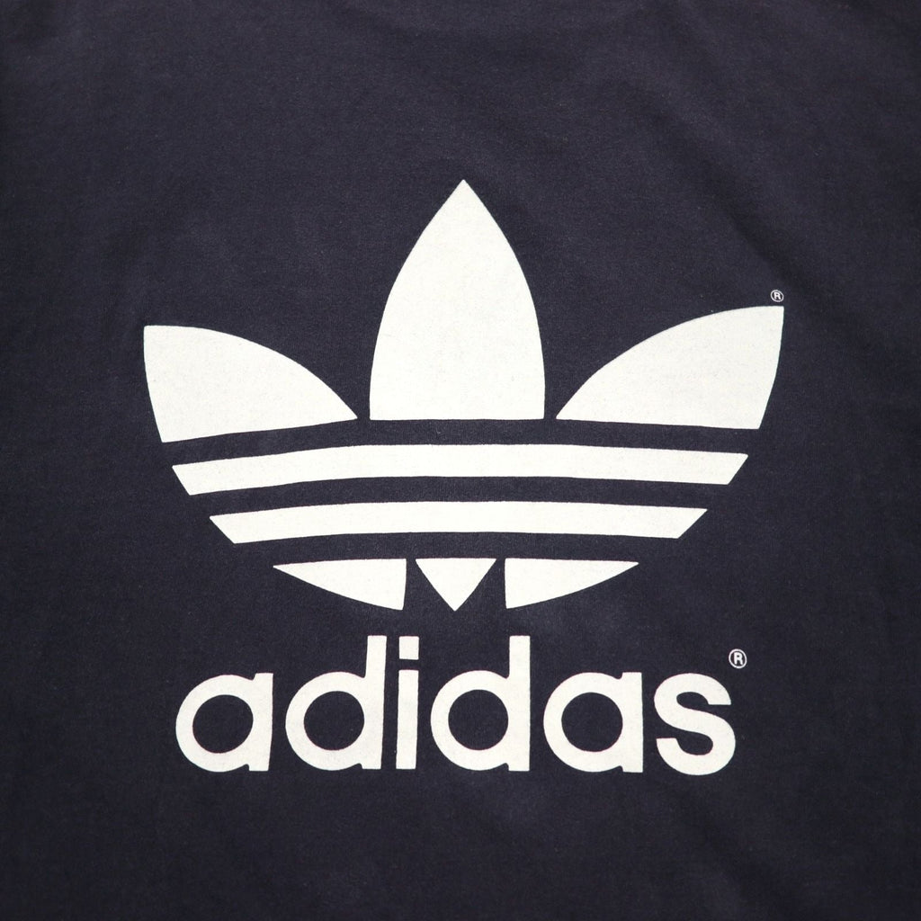 adidas Anni '80 Prodotto negli USA T-shirt con stampa Trefoil su entrambi i lati 2XL Nera Cuciture singole Taglia grande