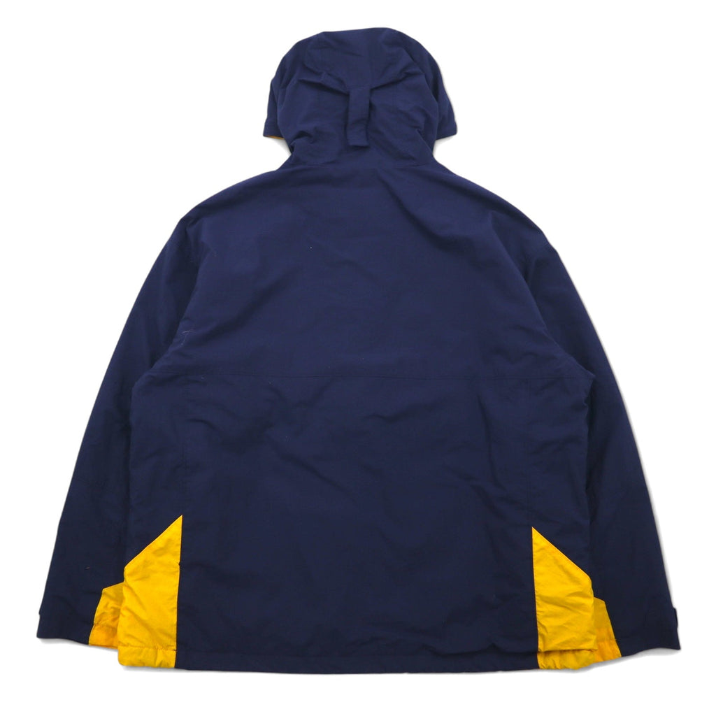 Columbia Giacca mezza zip Parka da montagna Parka a vento Taglia XL Blu navy Nylon Logo ricamato Fodera in pile Coulisse