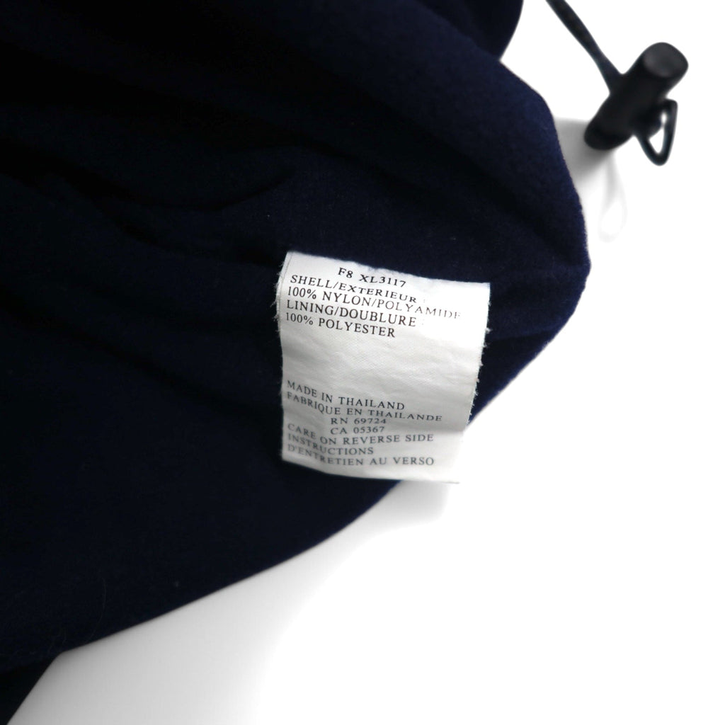 Columbia Giacca mezza zip Parka da montagna Parka a vento Taglia XL Blu navy Nylon Logo ricamato Fodera in pile Coulisse