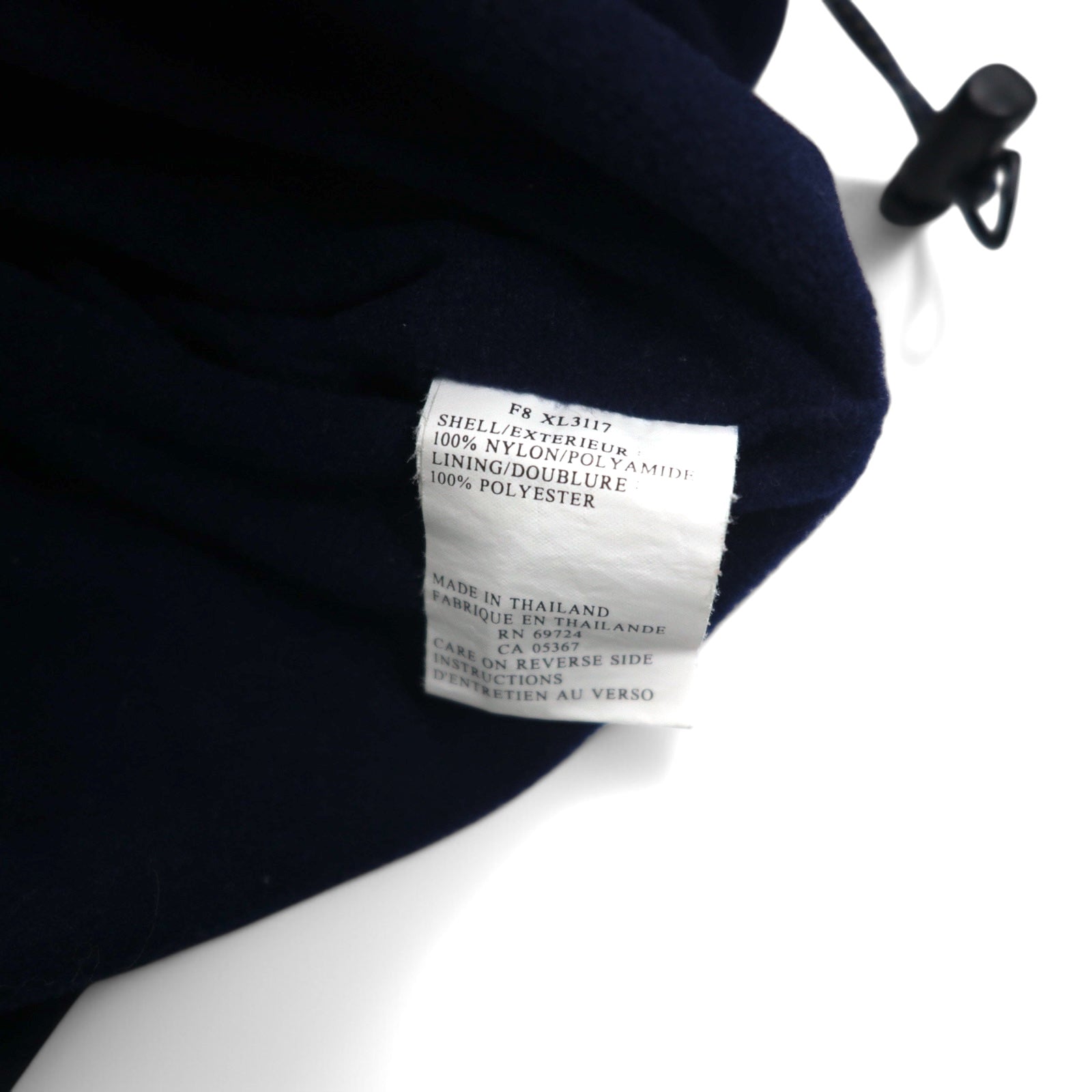 Columbia Giacca mezza zip Parka da montagna Parka a vento Taglia XL Blu navy Nylon Logo ricamato Fodera in pile Coulisse
