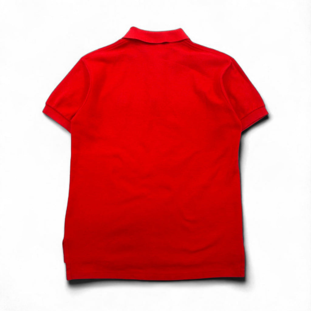 Burberrys USA Old Polo Shirt S Rosso Cotone Piqué Logo Ricamato
