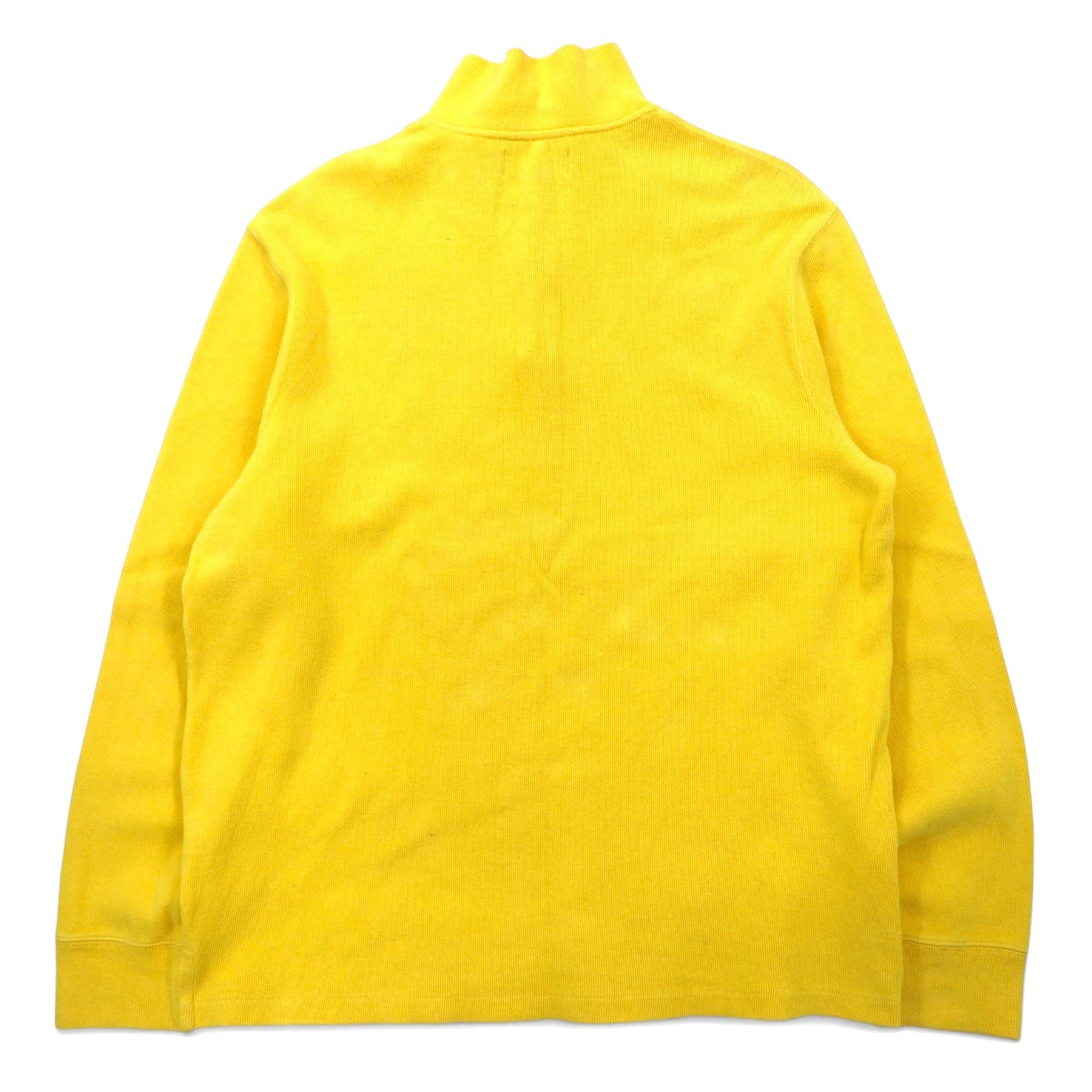 Polo by Ralph Lauren anni '90, felpa mezza zip, taglia L, gialla, cotone, piccolo pony ricamato