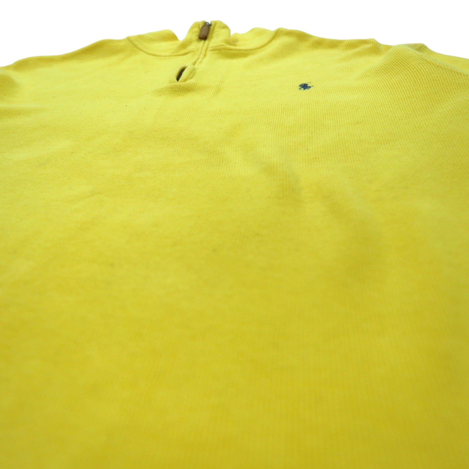 Polo by Ralph Lauren anni '90, felpa mezza zip, taglia L, gialla, cotone, piccolo pony ricamato