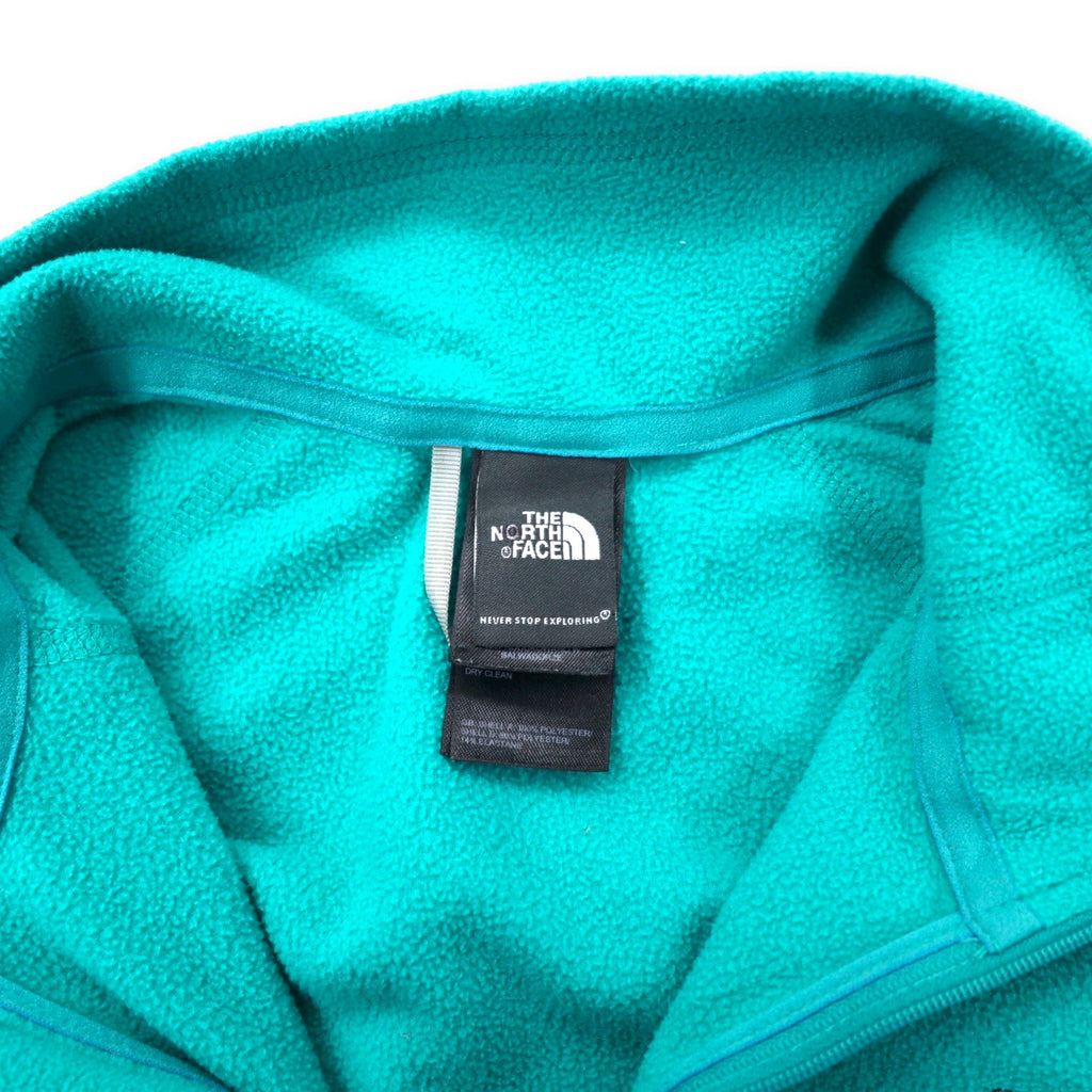 THE NORTH FACE Giacca in pile a mezza zip, taglia L, verde, poliestere, FLASHDRY, logo ricamato.