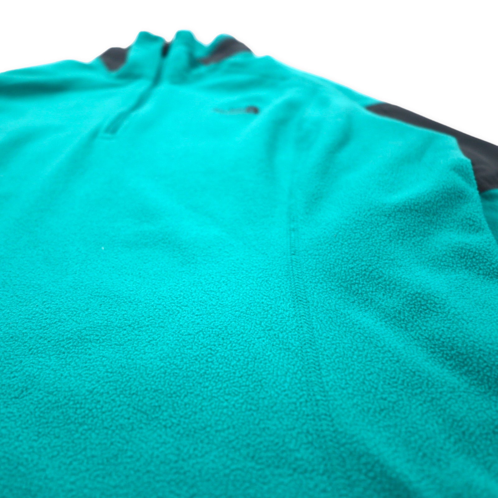 THE NORTH FACE Giacca in pile a mezza zip, taglia L, verde, poliestere, FLASHDRY, logo ricamato.
