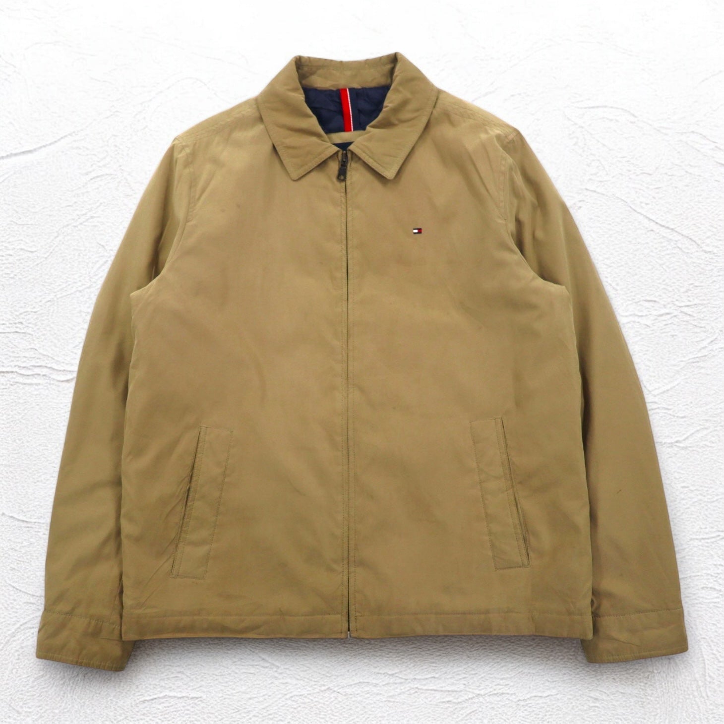 TOMMY HILFIGER Giubbotto Harrington/Swing Top in finta pelle scamosciata (peach skin), taglia XL, beige, poliestere