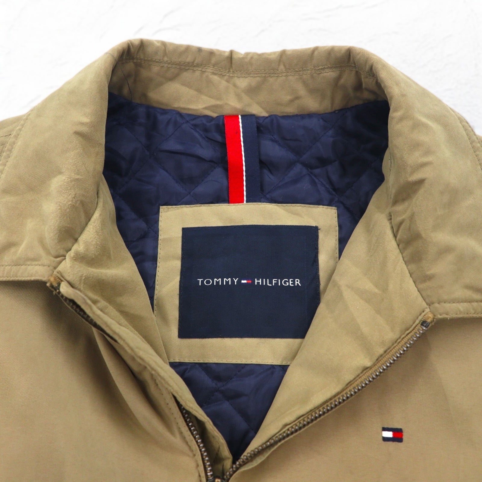 TOMMY HILFIGER Giubbotto Harrington/Swing Top in finta pelle scamosciata (peach skin), taglia XL, beige, poliestere
