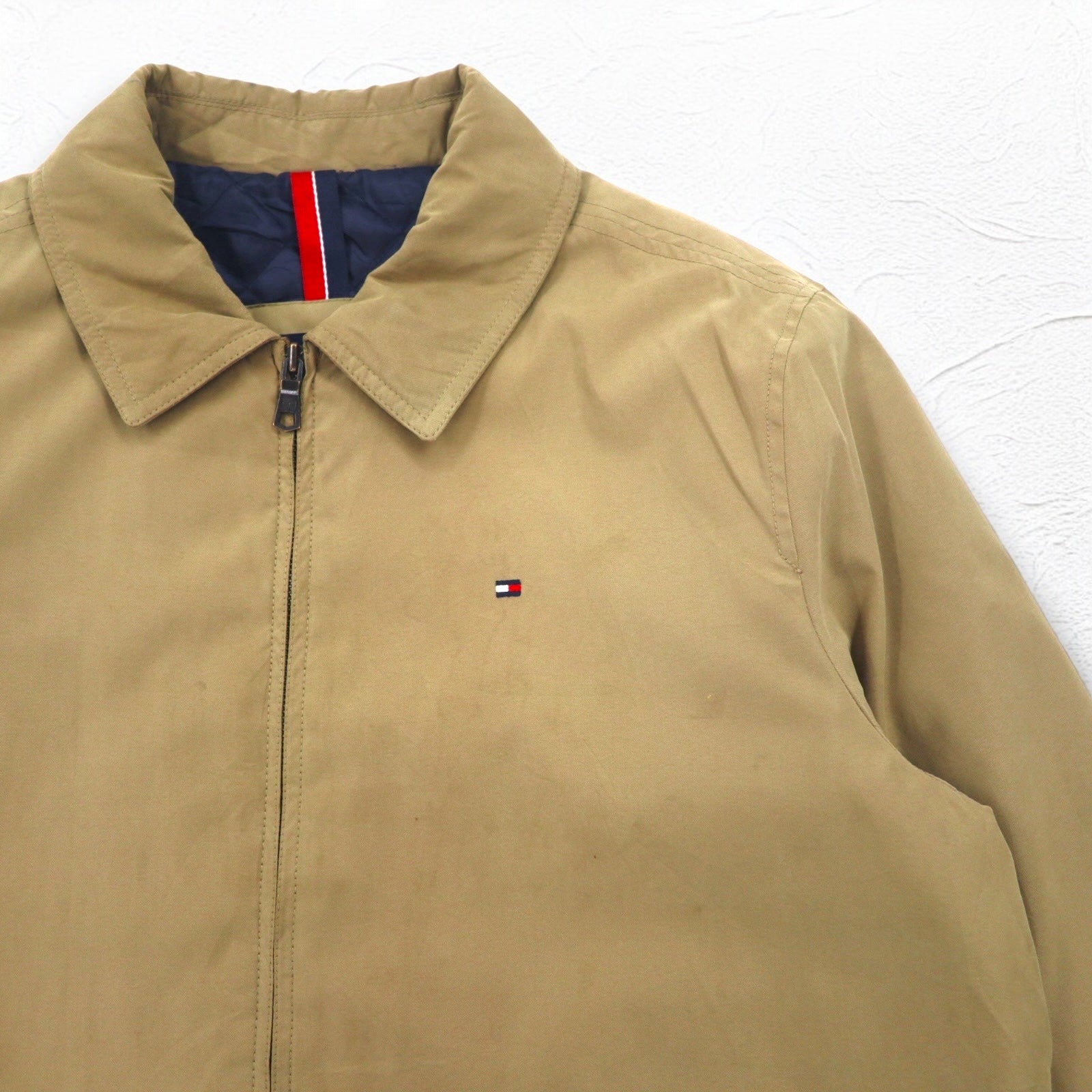 TOMMY HILFIGER Giubbotto Harrington/Swing Top in finta pelle scamosciata (peach skin), taglia XL, beige, poliestere