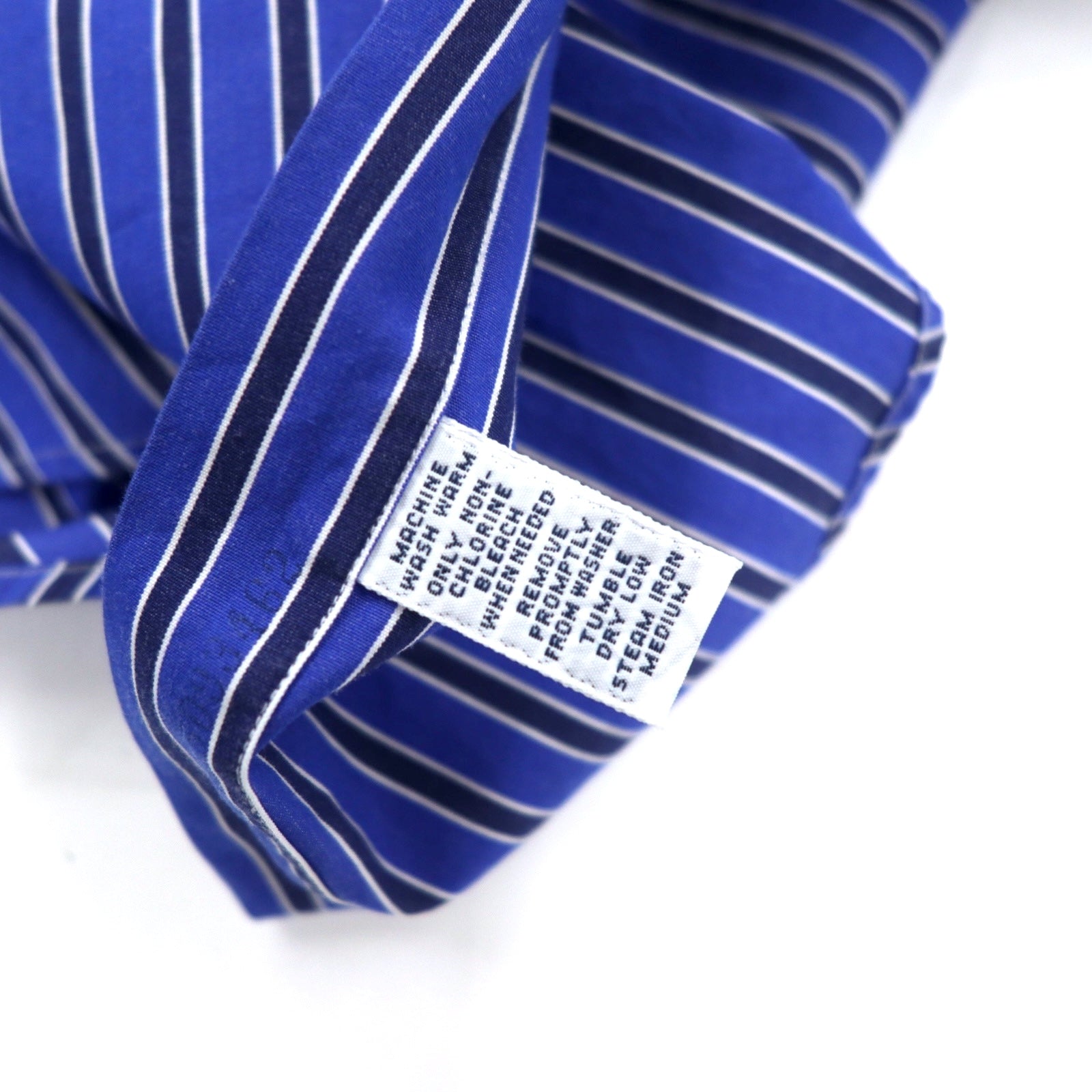 RALPH LAUREN Camicia button-down anni '90, taglia L, blu a righe, cotone, piccolo ricamo pony, vestibilità classica CLASSIC FIT