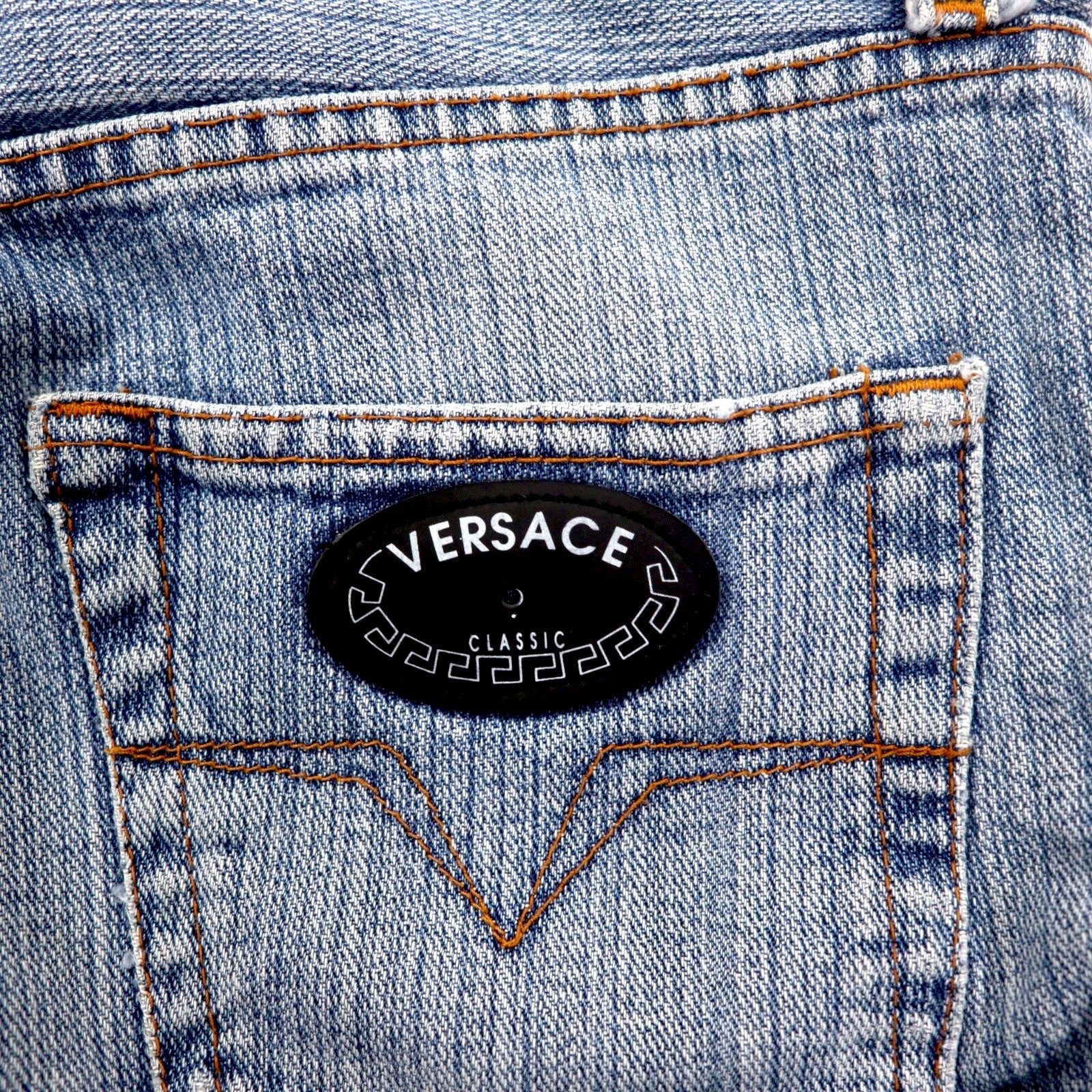 VERSACE CLASSIC V2 Jeans 30 Blu Ice Wash Chiusura a bottoni
