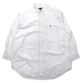 RALPH LAUREN anni '90 YARMOUTH Oxford Button-Down Shirt XL Bianco Cotone Piccolo pony ricamato Prodotto in Giamaica