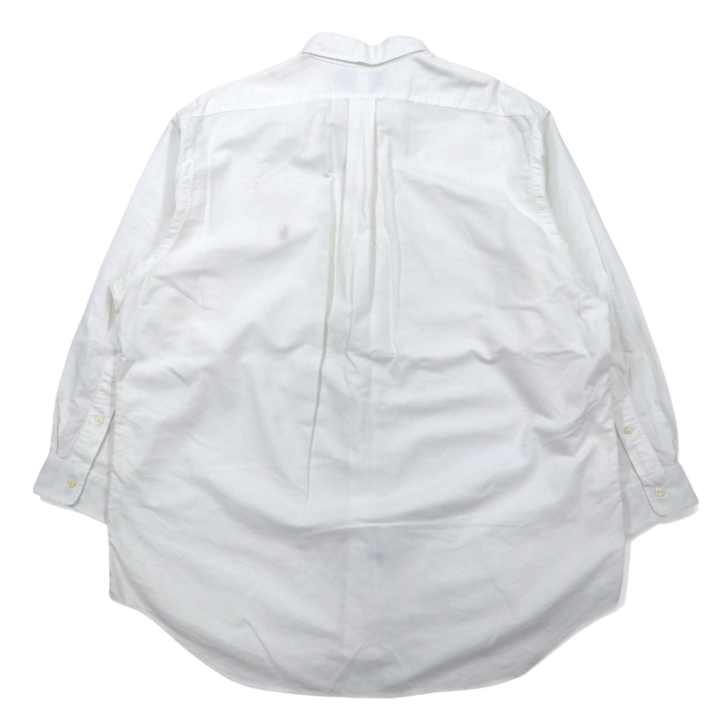 RALPH LAUREN anni '90 YARMOUTH Oxford Button-Down Shirt XL Bianco Cotone Piccolo pony ricamato Prodotto in Giamaica