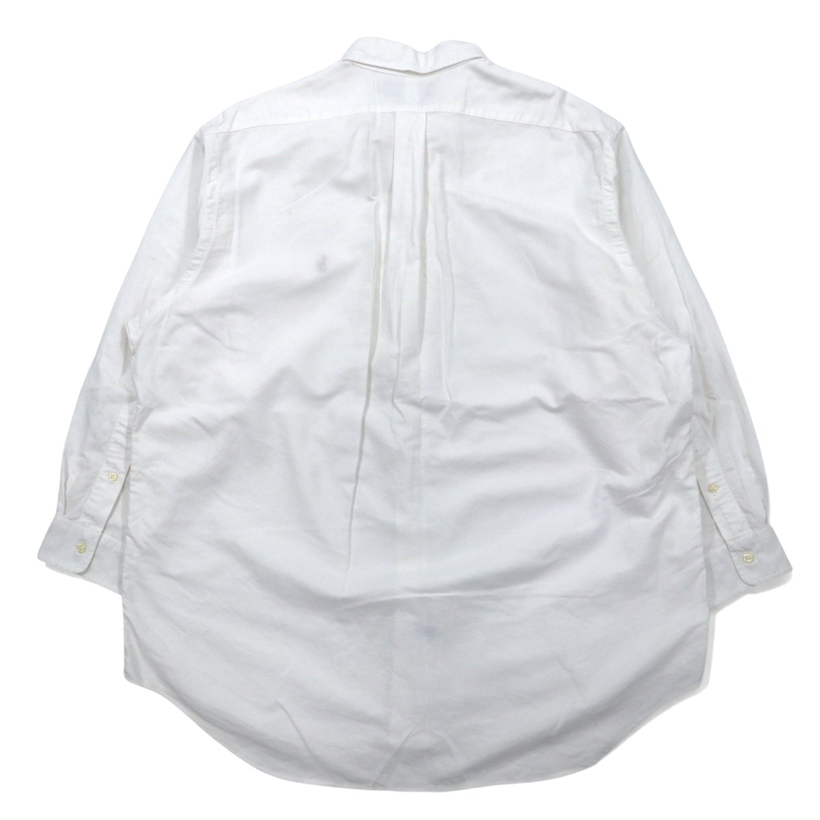 RALPH LAUREN anni '90 YARMOUTH Oxford Button-Down Shirt XL Bianco Cotone Piccolo pony ricamato Prodotto in Giamaica