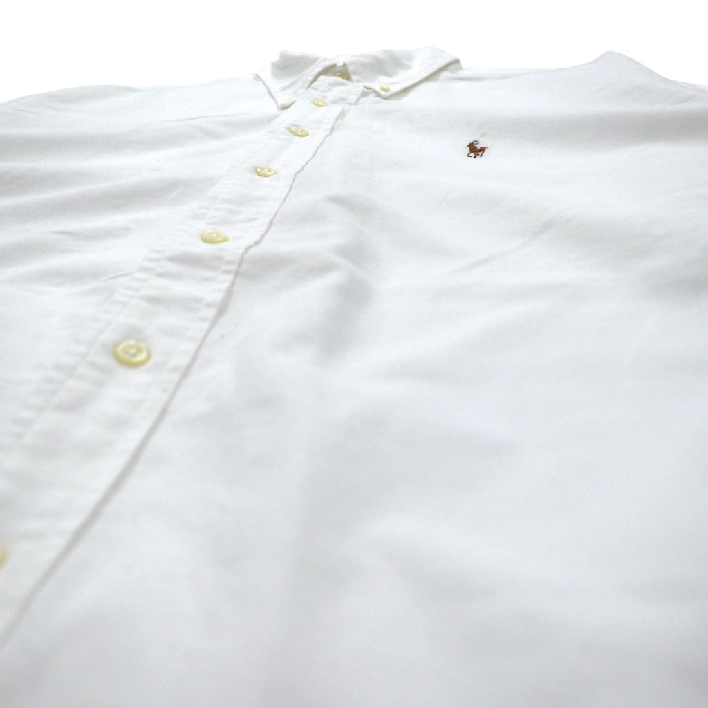 RALPH LAUREN anni '90 YARMOUTH Oxford Button-Down Shirt XL Bianco Cotone Piccolo pony ricamato Prodotto in Giamaica