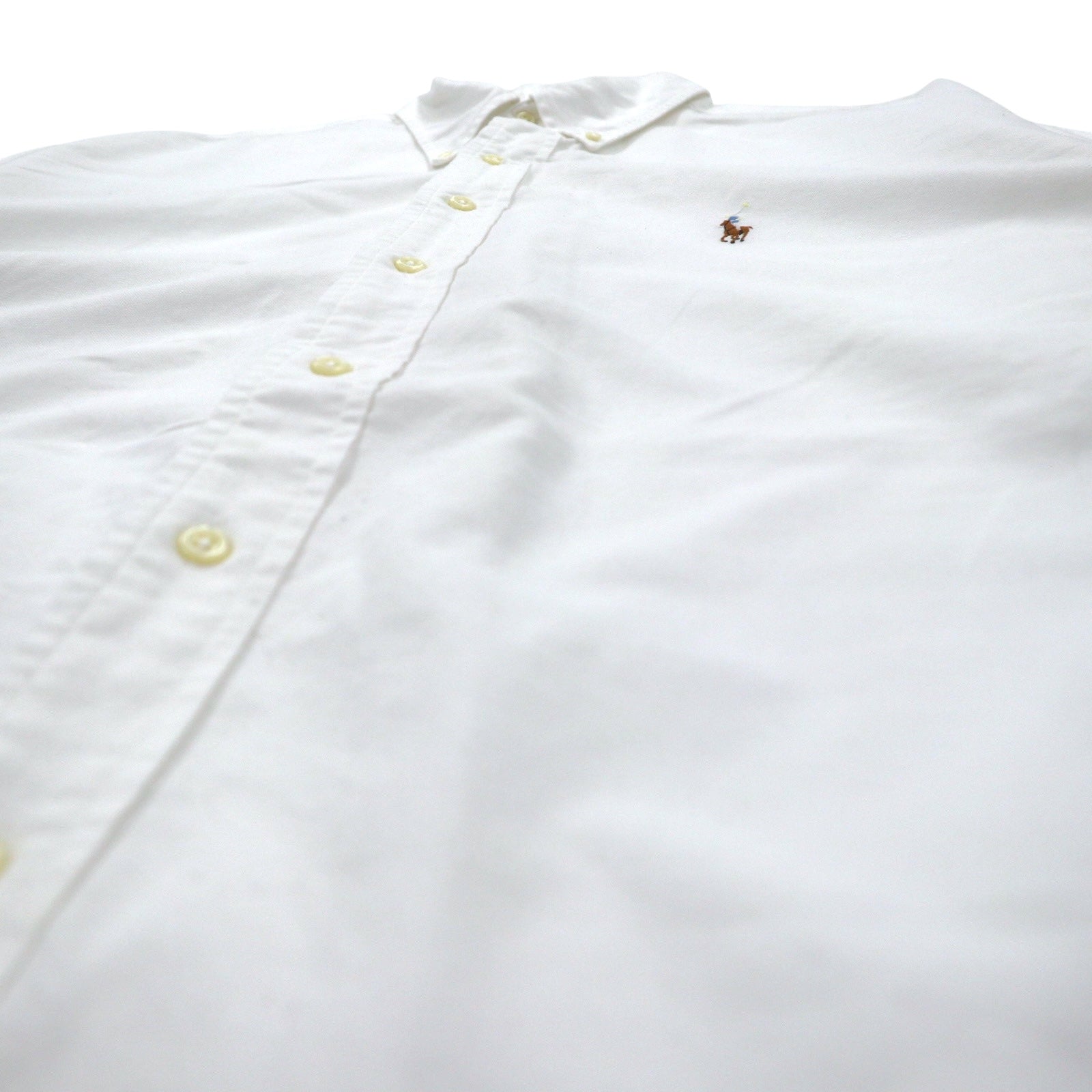 RALPH LAUREN anni '90 YARMOUTH Oxford Button-Down Shirt XL Bianco Cotone Piccolo pony ricamato Prodotto in Giamaica