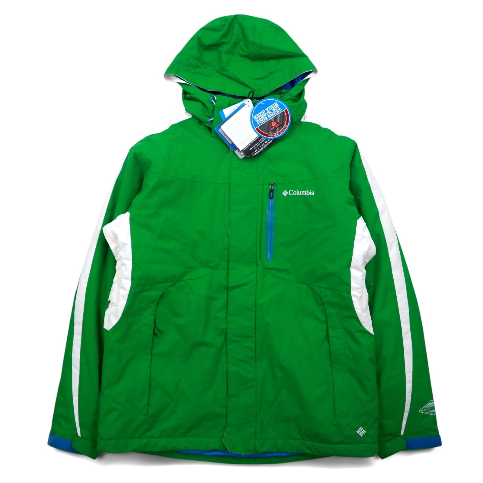 Columbia OMNI-HEAT Giacca a Vento da Montagna Taglia M Verde OMNI-TECH Impermeabile CUBIST 2.0 JACKET SM4010-010 Nuovo con Etichette