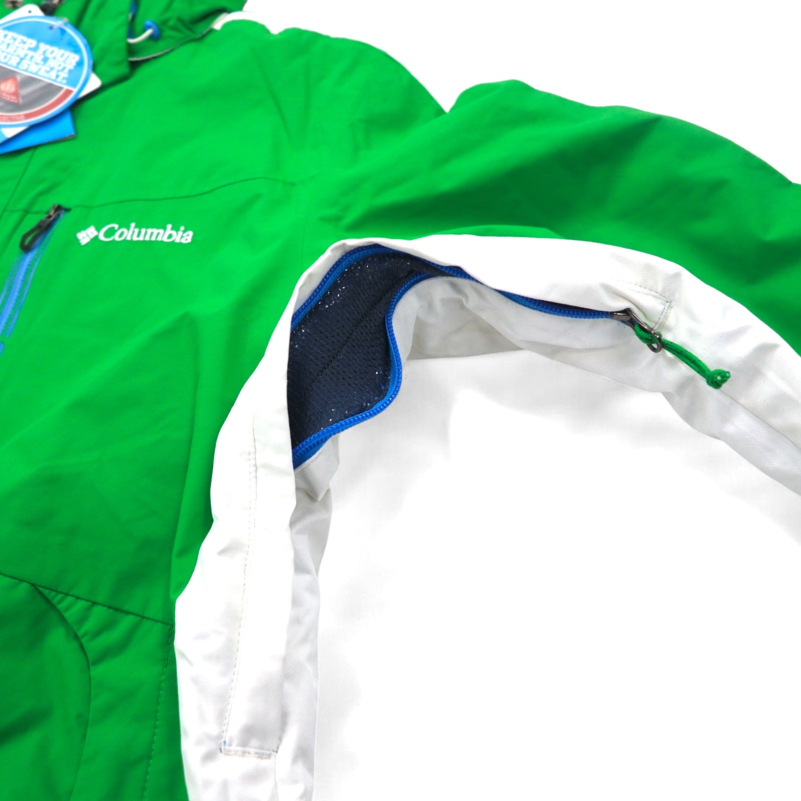 Columbia OMNI-HEAT Giacca a Vento da Montagna Taglia M Verde OMNI-TECH Impermeabile CUBIST 2.0 JACKET SM4010-010 Nuovo con Etichette