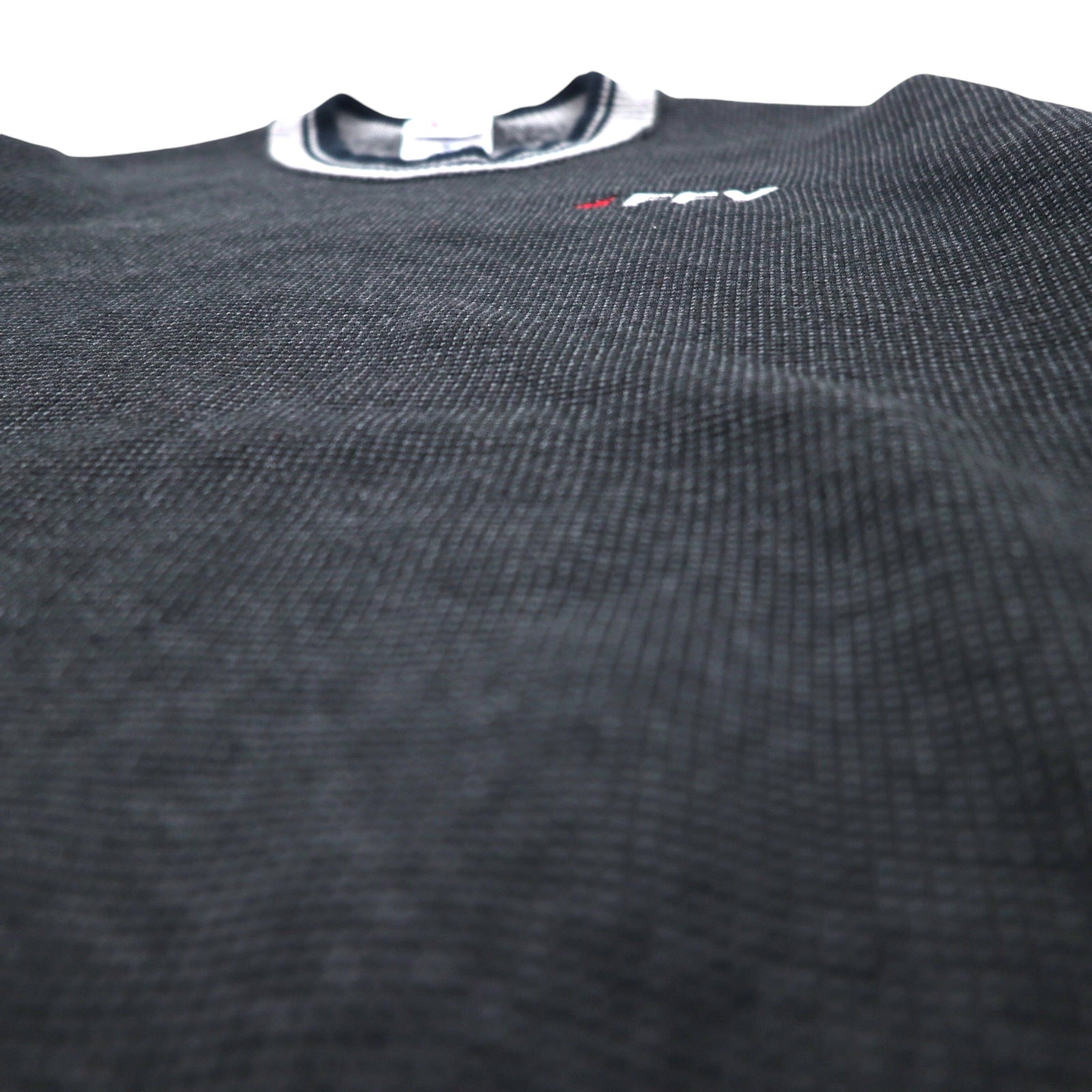 Felpa in waffle JERZEES con righe a coste, anni '90, Made in USA, taglia L, colore grigio, cotone, interno felpato, FFY, ricamo a punto singolo SUPER SWEATS