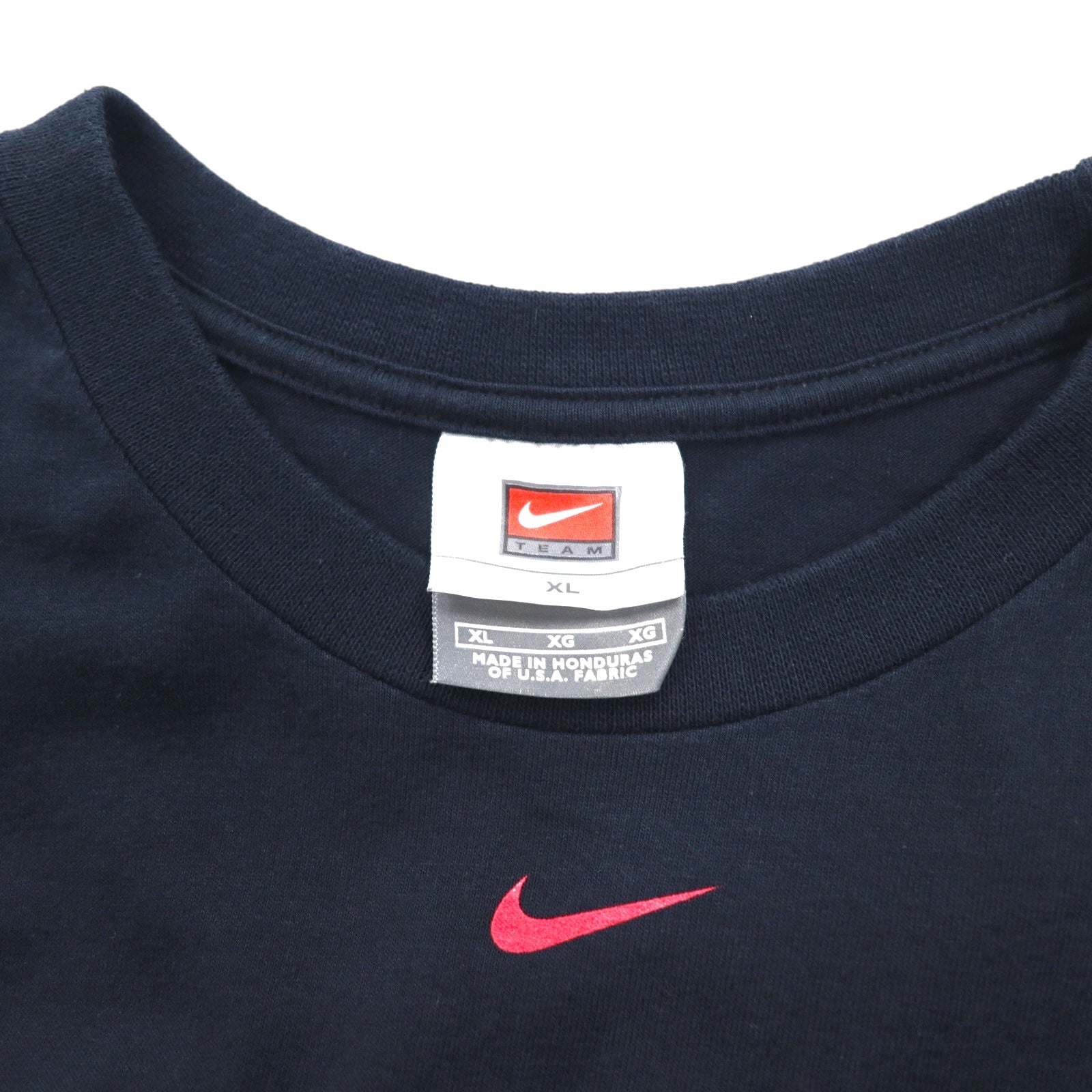 NIKE Anni 2000 T-shirt con stampa college TEAM, XL, nera, WISCONSIN FOOTBALL, Swoosh centrale