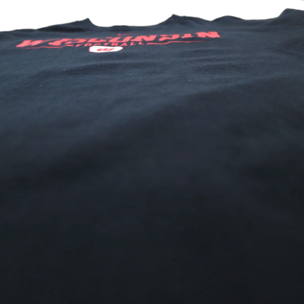 NIKE 00年代 TEAM カレッジプリント Tシャツ XL ブラック WISCONSIN FOOTBALL センタースウォッシュ
