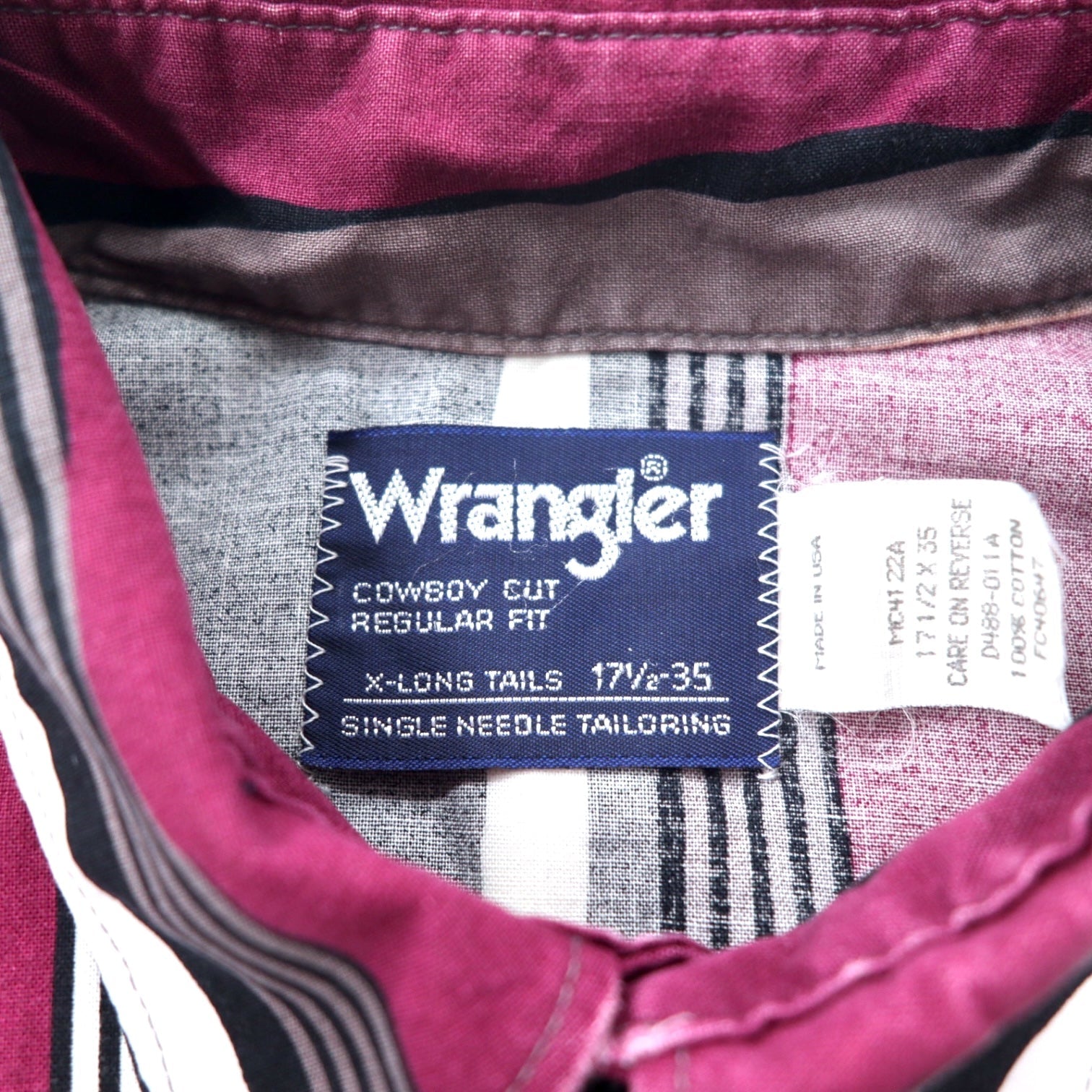 Wrangler Made in USA anni '80 Camicia button-down Cowboy Cut XL Multicolore Cotone