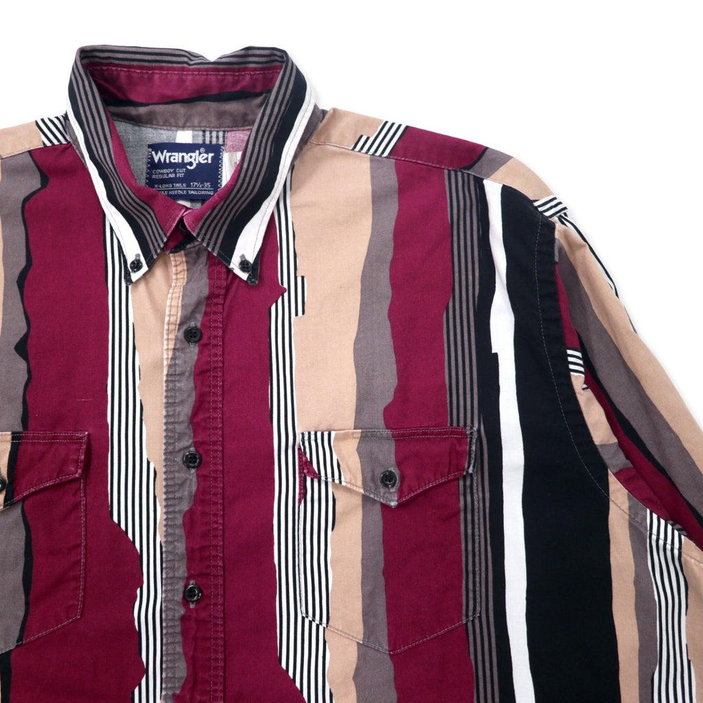 Wrangler Made in USA anni '80 Camicia button-down Cowboy Cut XL Multicolore Cotone