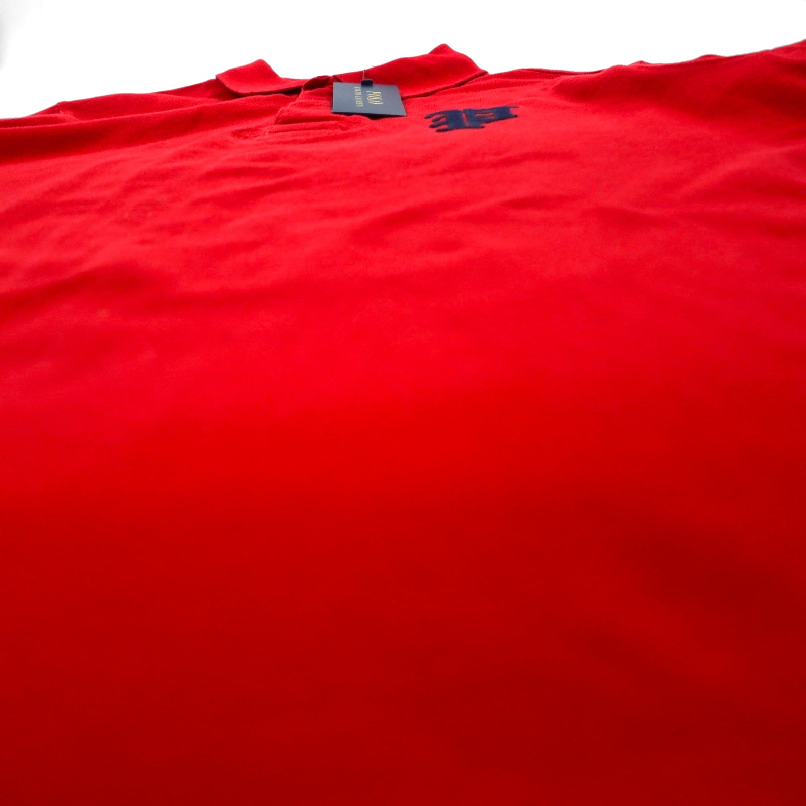 POLO RALPH LAUREN Polo L rosso cotone piqué logo P ricamato CUSTOM FIT Articolo nuovo