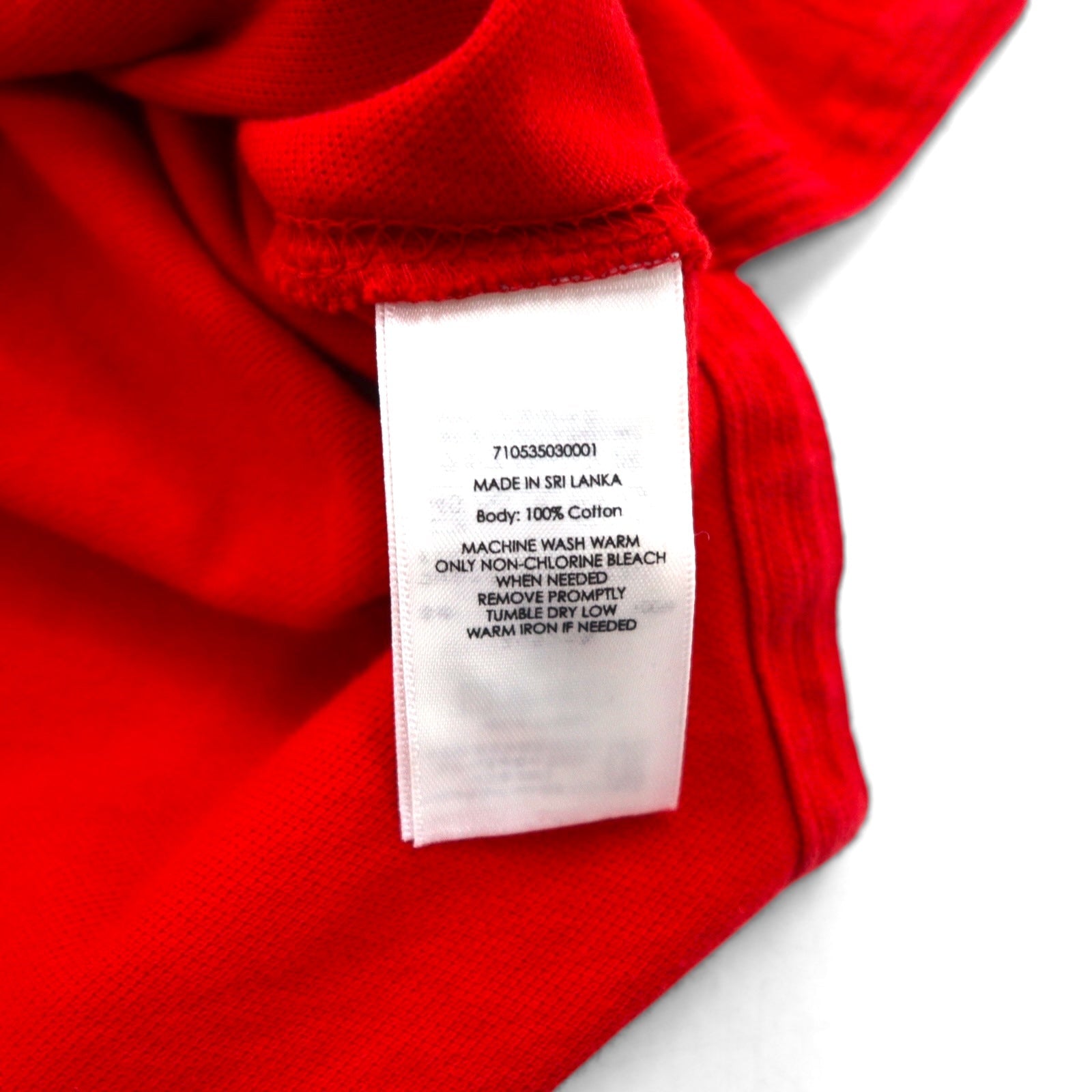 POLO RALPH LAUREN Polo L rosso cotone piqué logo P ricamato CUSTOM FIT Articolo nuovo