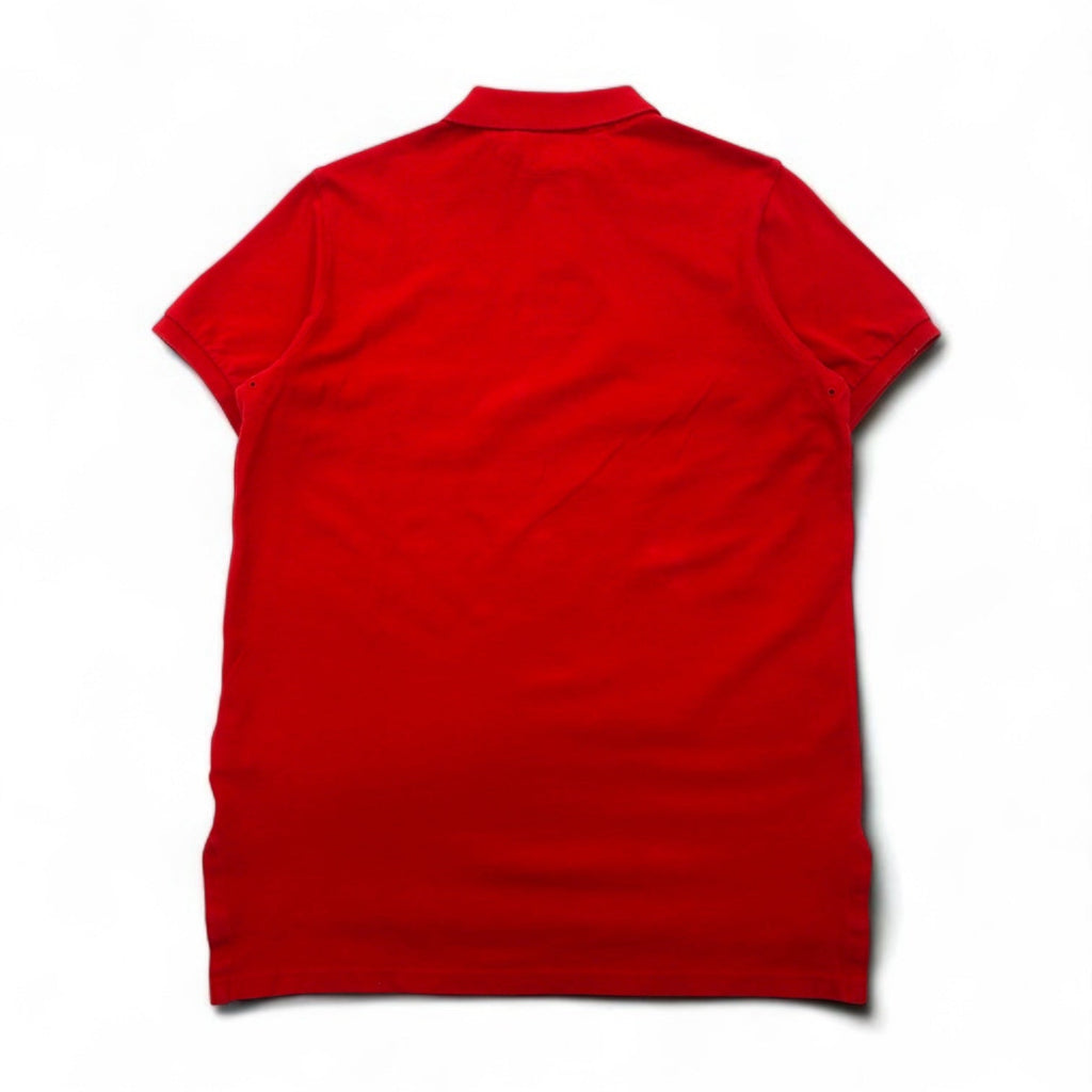 POLO RALPH LAUREN Polo L rosso cotone piqué logo P ricamato CUSTOM FIT Articolo nuovo