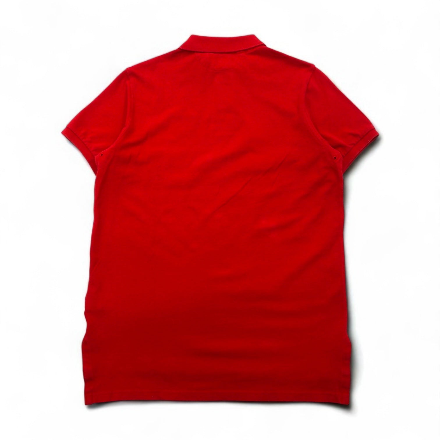 POLO RALPH LAUREN Polo L rosso cotone piqué logo P ricamato CUSTOM FIT Articolo nuovo