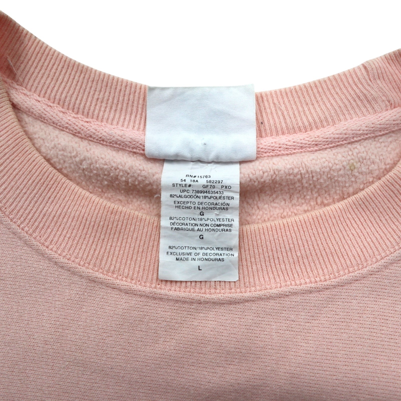 Champion Reverse Weave Felpa 2XL rosa etichetta blu riedizione made in Honduras