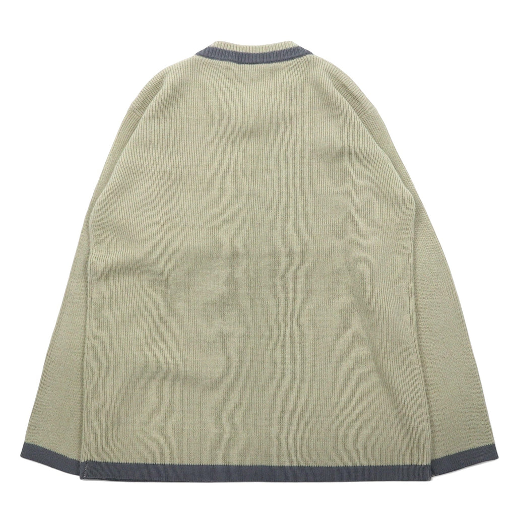 LACOSTE anni '90 maglione V-neck stile Tilden taglia L beige acrilico con logo