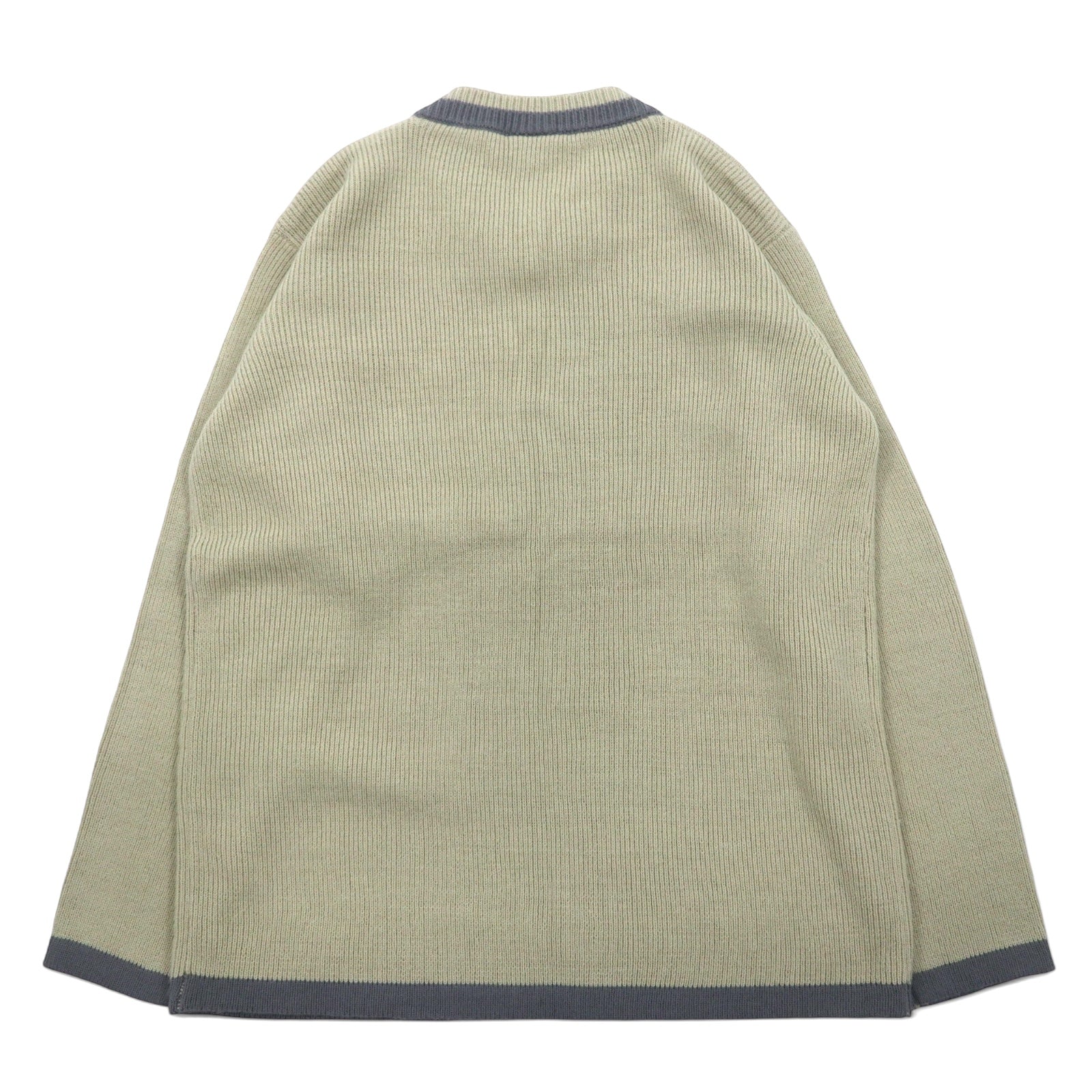 LACOSTE anni '90 maglione V-neck stile Tilden taglia L beige acrilico con logo
