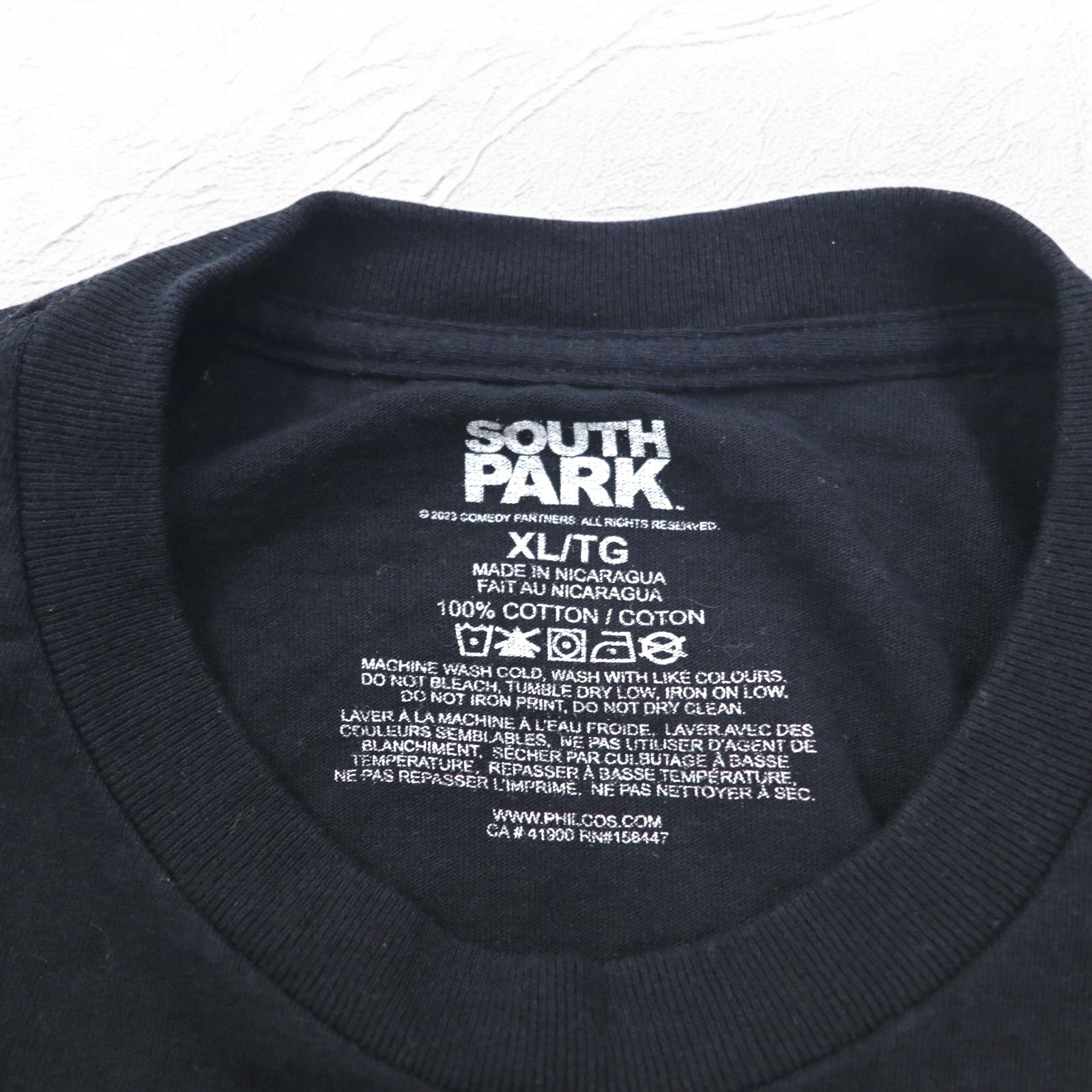 T-shirt SOUTH PARK con stampa di personaggi anime, taglia XL, nera, "YOU CAN SUCK MY BALLS", Made in Nicaragua