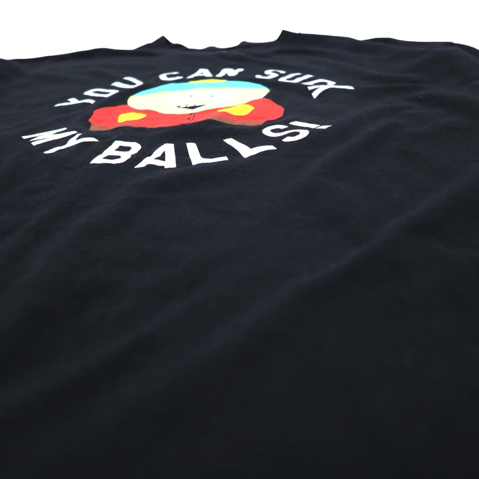 T-shirt SOUTH PARK con stampa di personaggi anime, taglia XL, nera, "YOU CAN SUCK MY BALLS", Made in Nicaragua