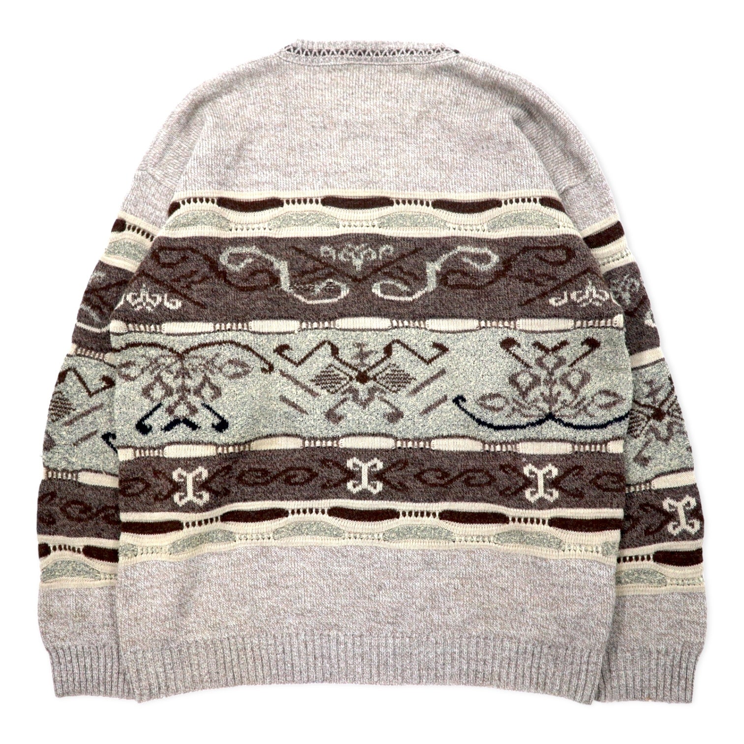 MEYNAL Maglione 3D in maglia dalla Francia, XL, beige, cotone, fantasia all-over